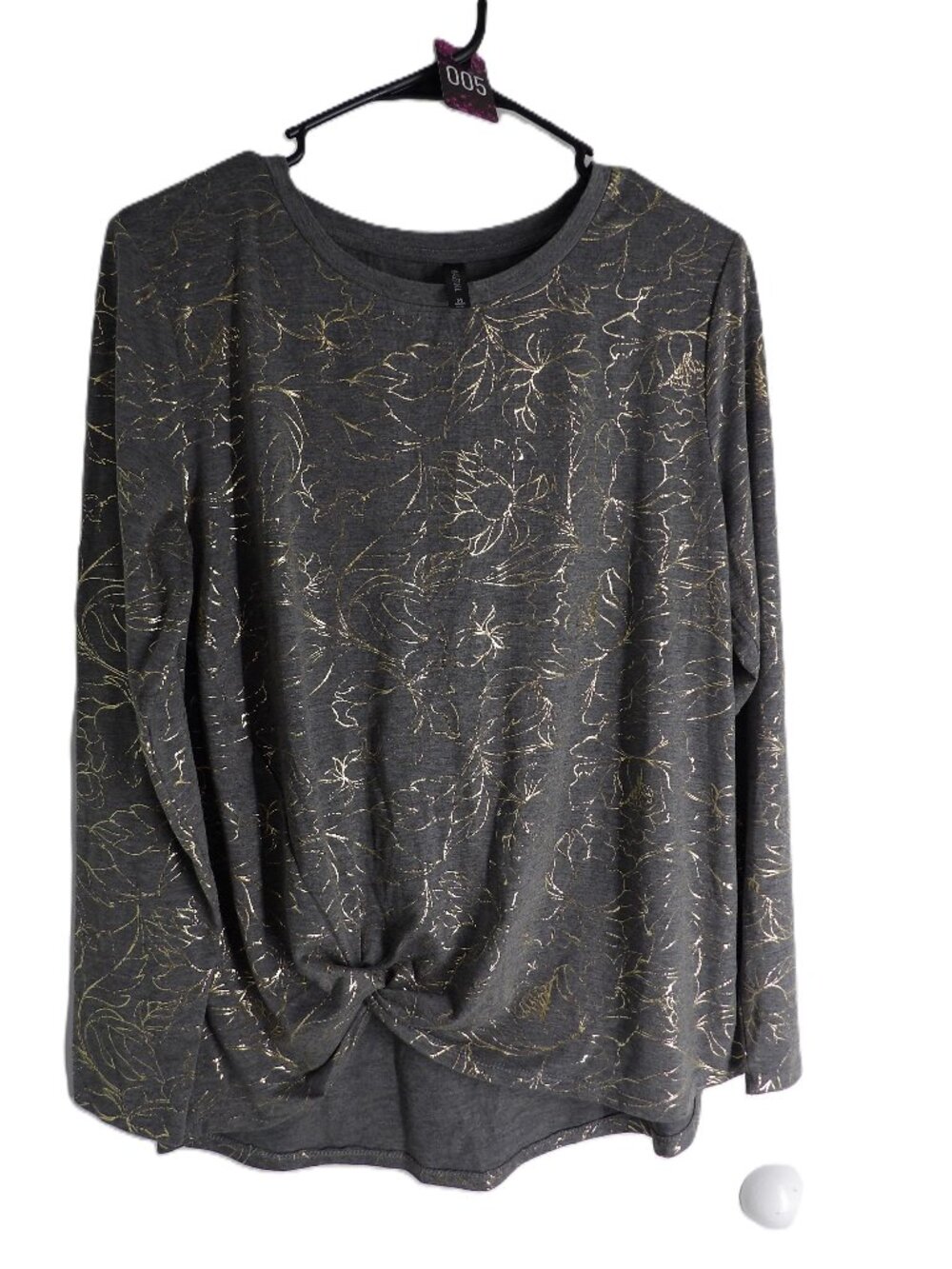 Massini, grey with gold accents long sleeve tee